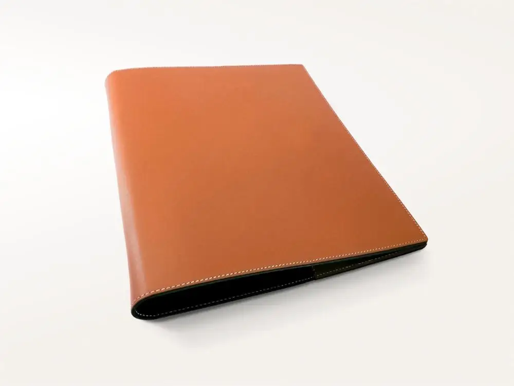 Letter Size File Folder Organizer Faux Leather 3 Ring Binder for Holding Documents