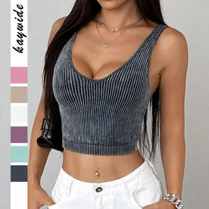 Y2K Tops Sexy Camisole Vest Women's Tank Tops 2026 Summer Crop Top with Bra Pads