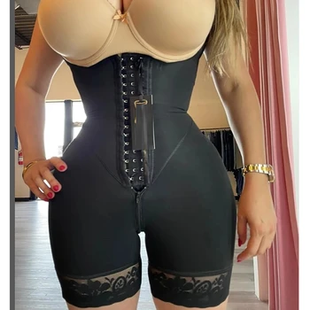 Fajas Colombianas Compression Custom Shapewear with Zipper Tummy Control Bodysuit Body Flatten Abdomen Hook-eyes Body Shaper