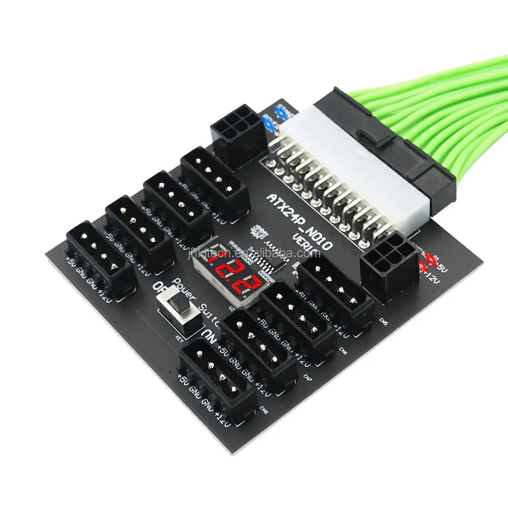 Atx Power Supply Breakout Board 24 Pin Psu To 8 Ports 4 Pin And 6 Pin