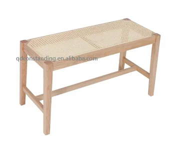 OEM ODM Factory Modern Natural Rattan Dining Wooden Garden Outdoor Patio Bench Seating