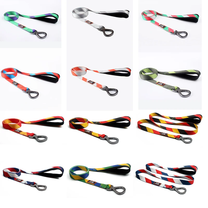Стильный красный синий поводок для бега с логотипом собаки заготовки для сублимации карабин ремень для питомца с мягкой ручкой