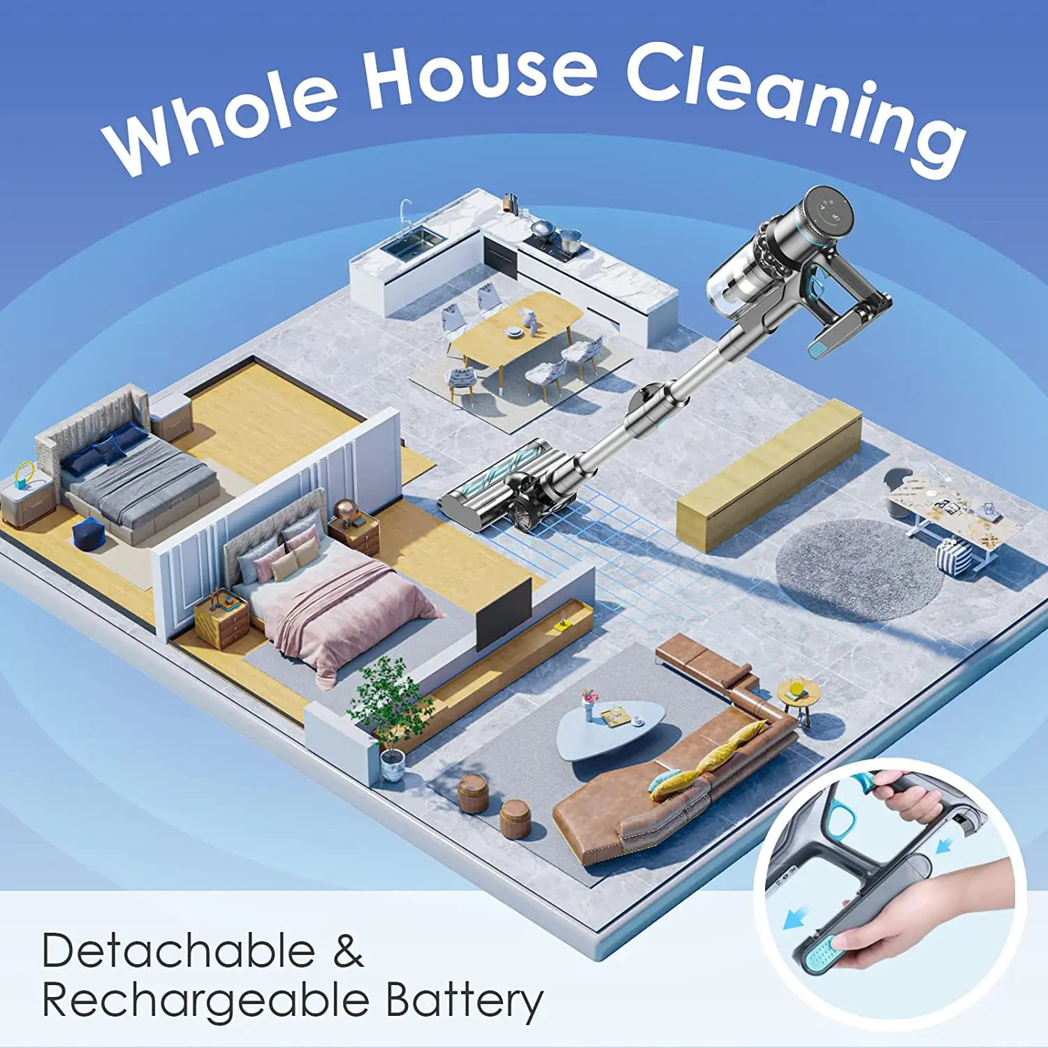 Proclean 2024  New Design Multi Purpose Bagless Stick Vacuum Cleaner BVC-V11 380w Korea Handheld Battery Vertical