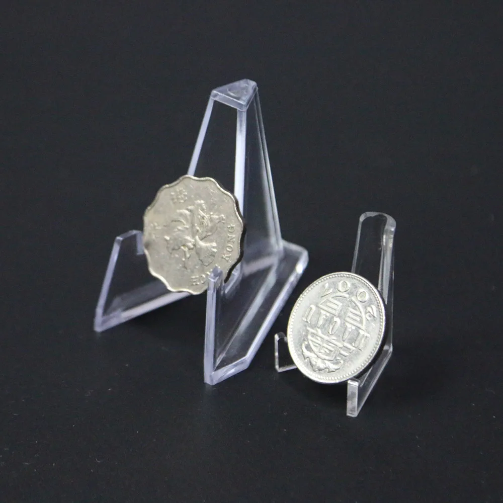 Details about   20Pcs Plastic Card Coin Display Stand Holder For Badges Challenge Coin Easel UK 