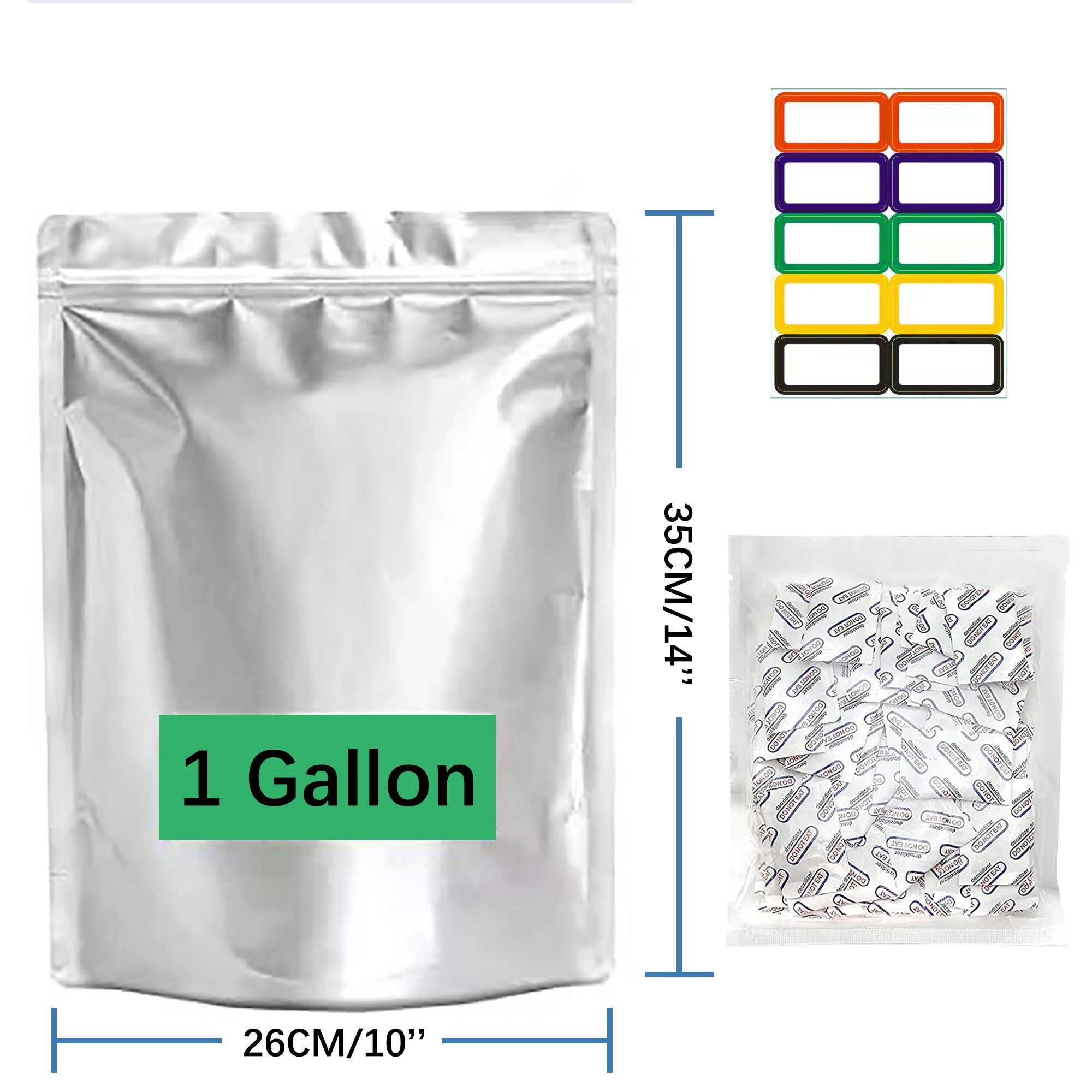 1 Gallon Long Term Food Storage 50 Packs 10*14 In With 3002000cc