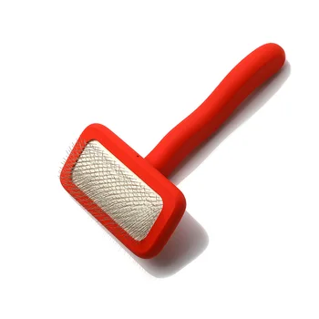 Stainless Steel Long Red Hair Grooming Comb for Cats and Dogs Wooden Handle with Air Cushion Fluffy Hair Pet Beauty Product