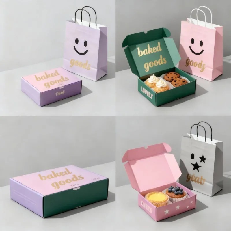 Hot Sale Food Grade Chocolate Cookies Paper Box Digital Printing Cream Cakes Egg Tarts Paper Box Biodegradable Afternoon Tea Box
