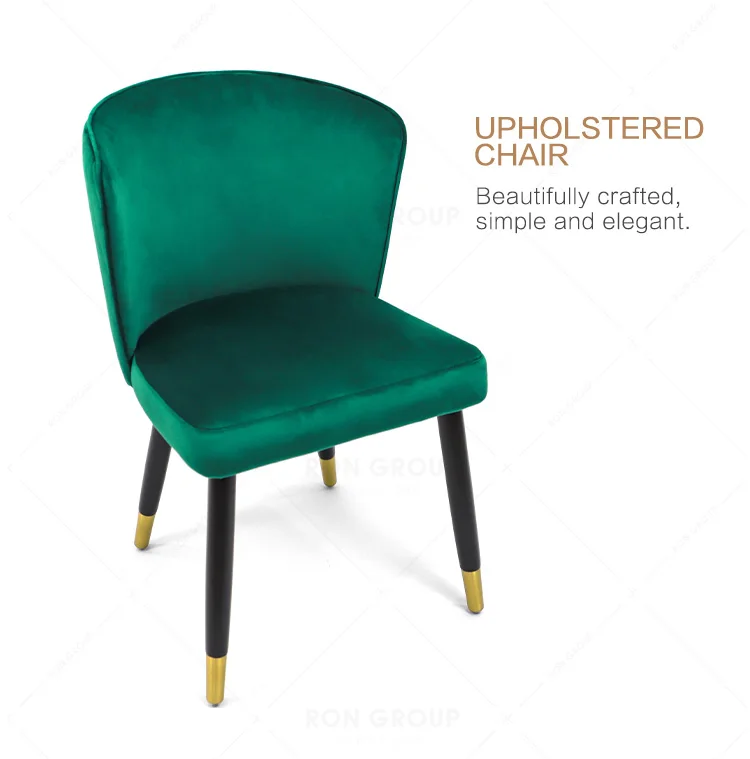Modern Design Green Leather Dining Chair Comfortable Upholstered Soft Chair for Home or Hotel/Restaurant Hot Sale