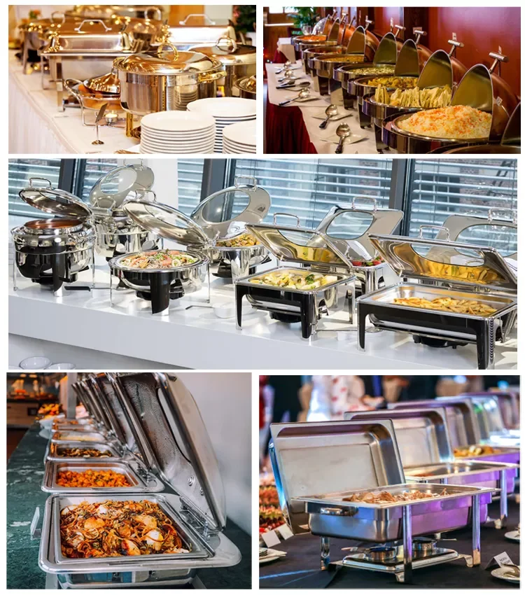 New Design Chafing Dish 8l For Hotel Decorative Fancy Luxury Gold