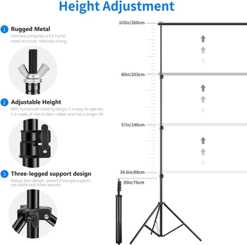 Neewer Background Stand Support System 2.6M X 3M/8.5ft X 10ft Kit with Carrying Case for Muslins Backdrops,Paper and Canvas product image