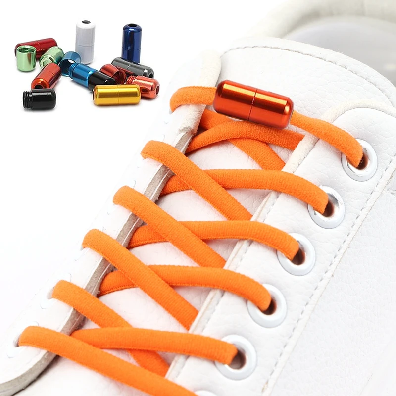 Elastic No Tie Shoe Laces Aluminum Capsule Lock Shoelaces for Kids Adult  Sneakers Quick Shoelaces Semicircle Shoelace Lazy Laces