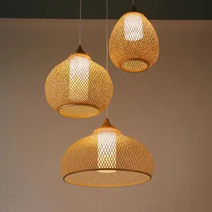 Zeal Lighting Restaurant Decor Bamboo Weaving Lighting Hotel Kitchen Rattan Pendant Light for Restaurant