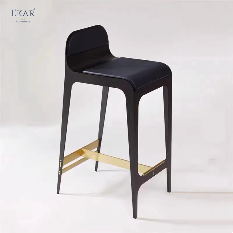 Stock Big Sale Modern genuine leather 304 stainless steel bar counter bar chair designer restaurant bar stools supplier