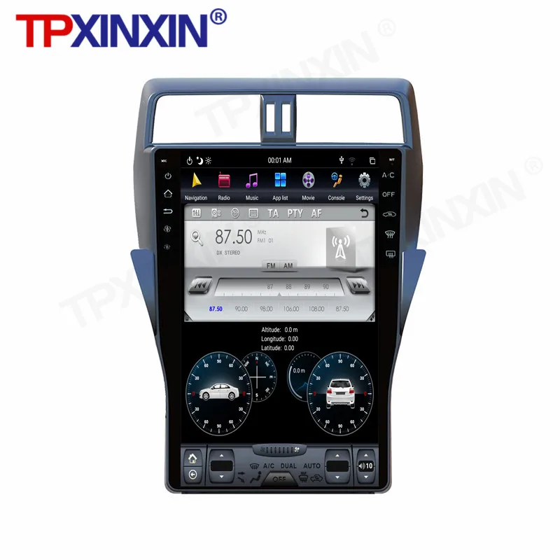 Android 11 for Toyota Land Cruiser Prado 150 Tesla Style Big Touch Screen Car Multimedia Player 128G GPS Audio Radio Head Unit