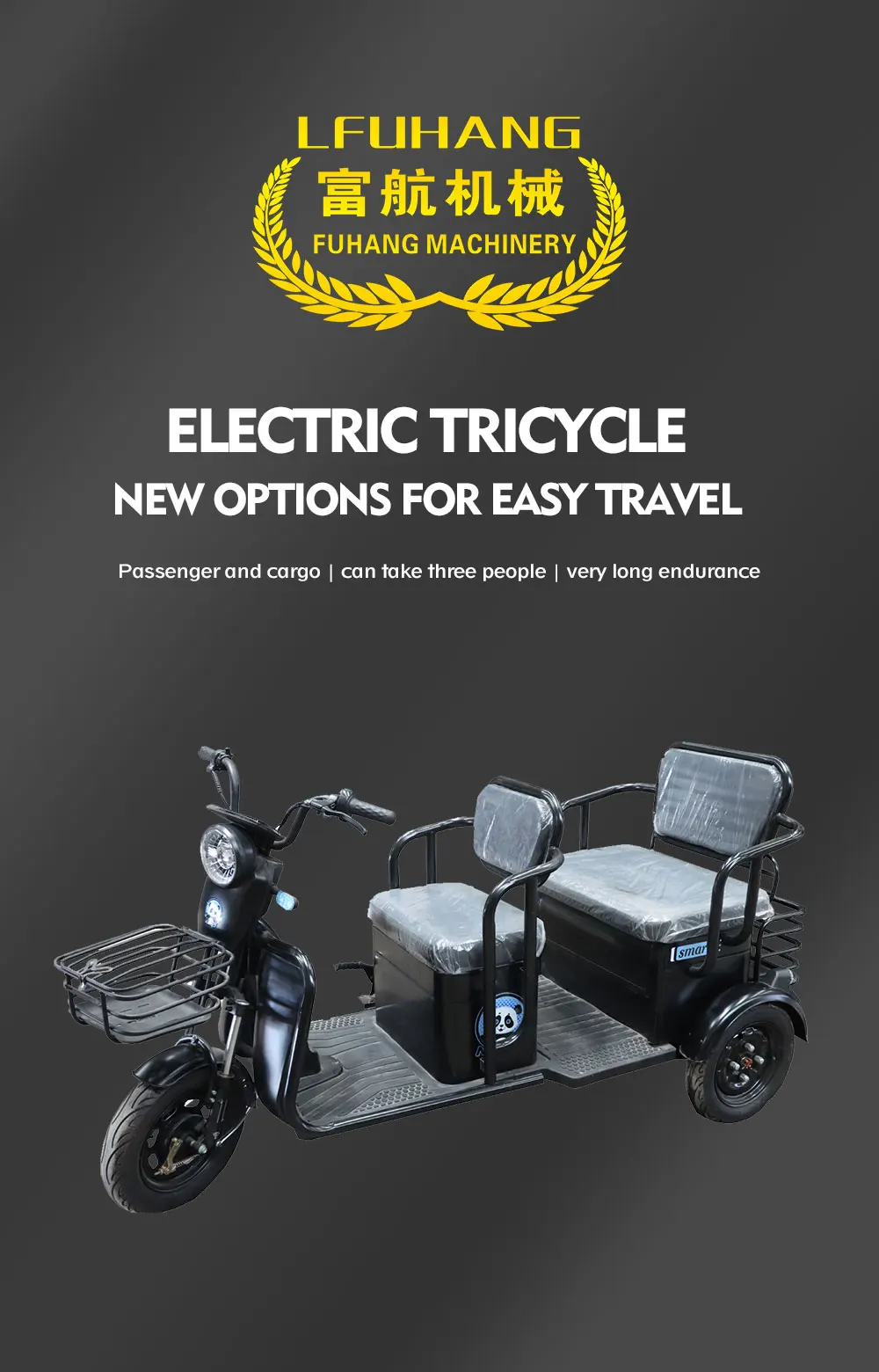 Electric Tricycle Dualuse Household Transportation Battery Car Mini