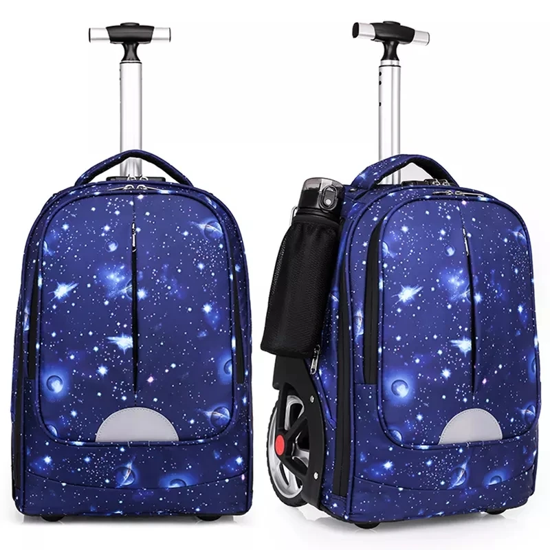 Custom Large Capacity Polyester Trolley School Traveling Rolling