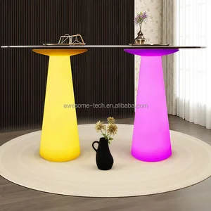 High Quality PE Plastic LED Bar Table Versatile Modern Indoor/Outdoor Furniture for Home Living Room Hotel & Parties Decor