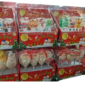 Christmas Cute Cartoon Shaped Lollipop Multi-Flavor Internet Celebrity Leisure Snacks Fruity Taste Holiday Gift in Box Packaging