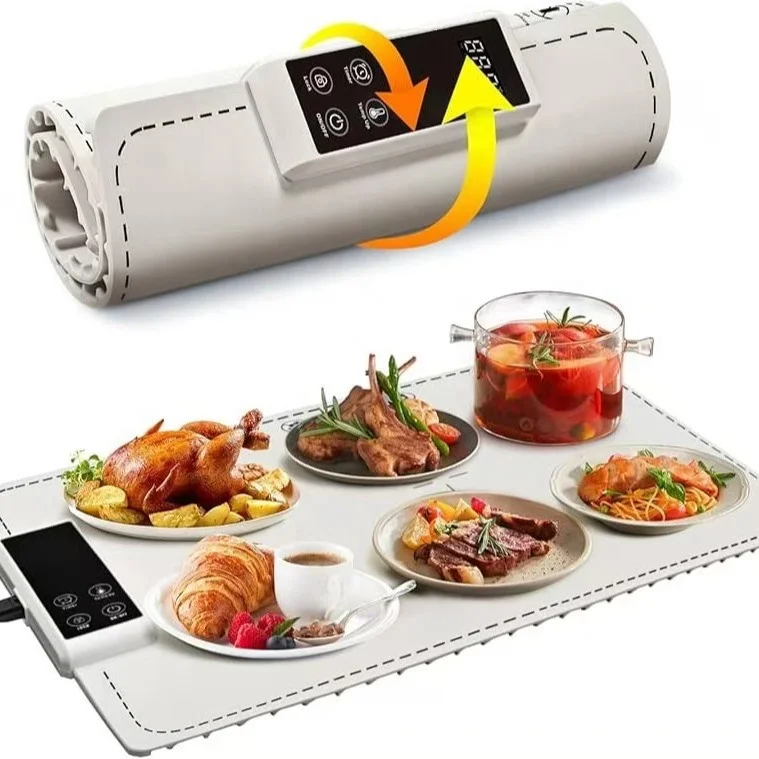 家庭用多機能シリコン保温プレート 折りたたみ式 料理保温器 便利な収納 食事用テーブル保温プレート 3