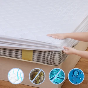 Oeko Tex100 Waterproof Quilted Cotton Mattress Cover Bed Bug Prof Protectors in Mahjong Mat Form