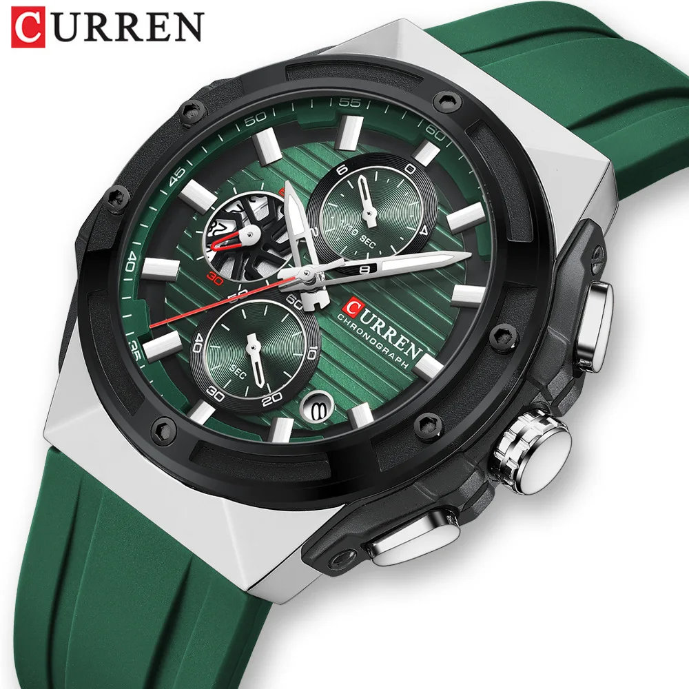 curren$y カレンシー 2点セット　currensy CURREN 8462 Quartz Chronograph Watch for Men - Waterproof Oval