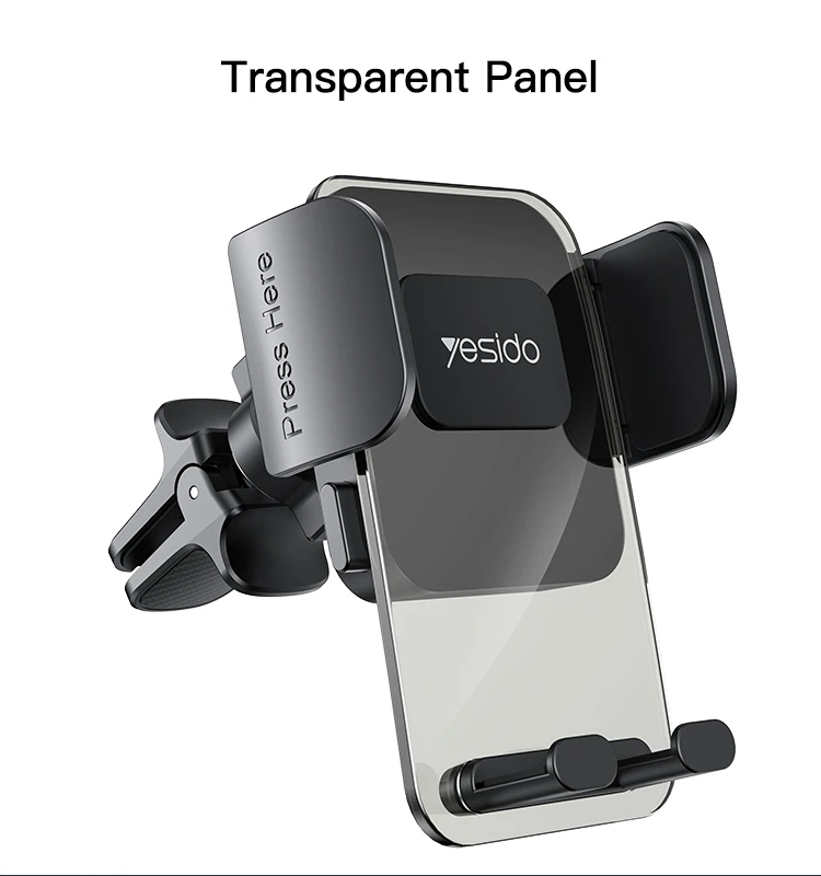 C163 Yesido Hot Selling General Motors Phone Holder Transparent Air Vent Mobile Phone Holder for Car
