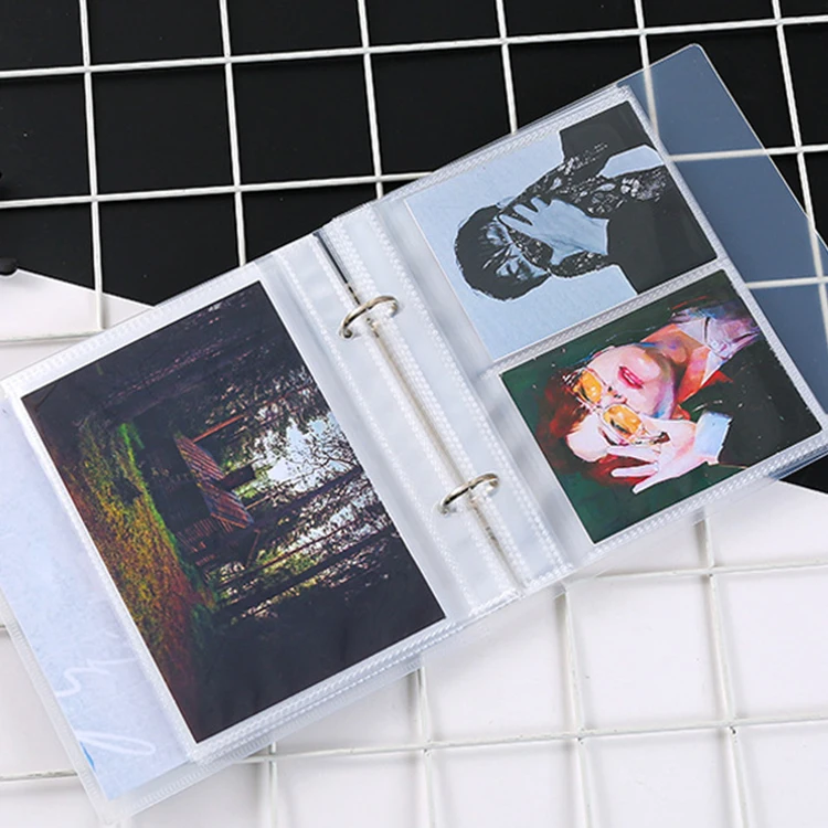 D-образное кольцо ПВХ прозрачный пластиковый фотоальбом для 3/4/5/6 дюймовых фотографий открыток
