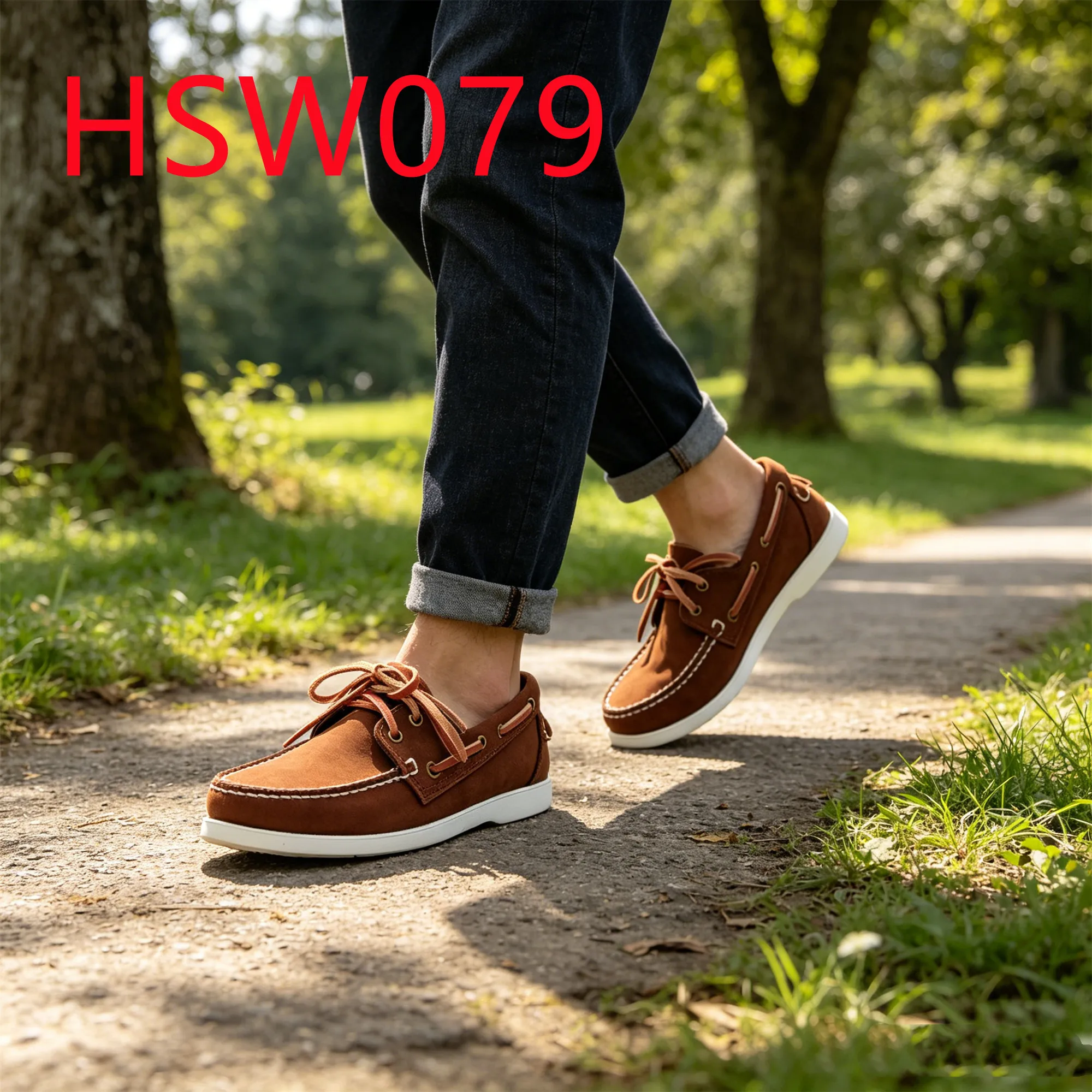 HY,Everyday Walking Crazy Horse Leather Hand Crafted Casual Boat Shoes Factory Price Fashion Moccasins Shoes in Hong Kong HSW079