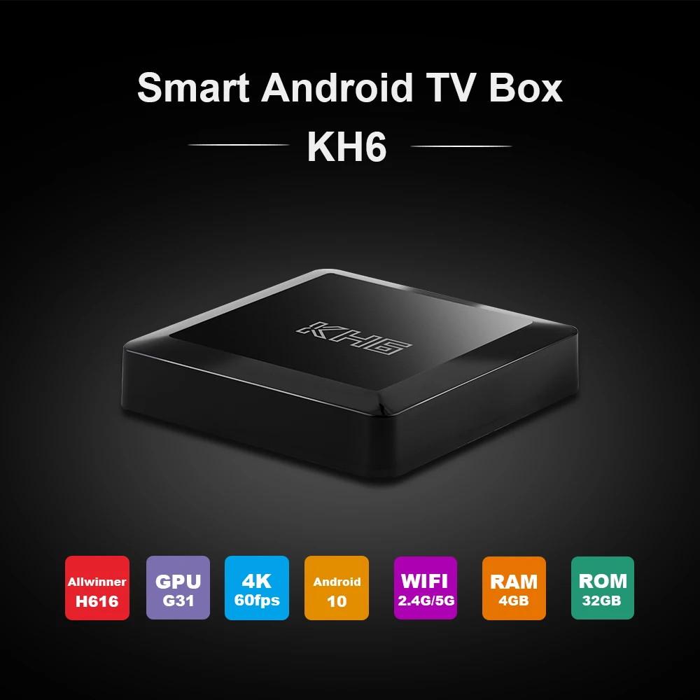 New Mecool 2021 Android 10 4GB 32GB OTT Tvbox Streaming Kh6 Tv Box
