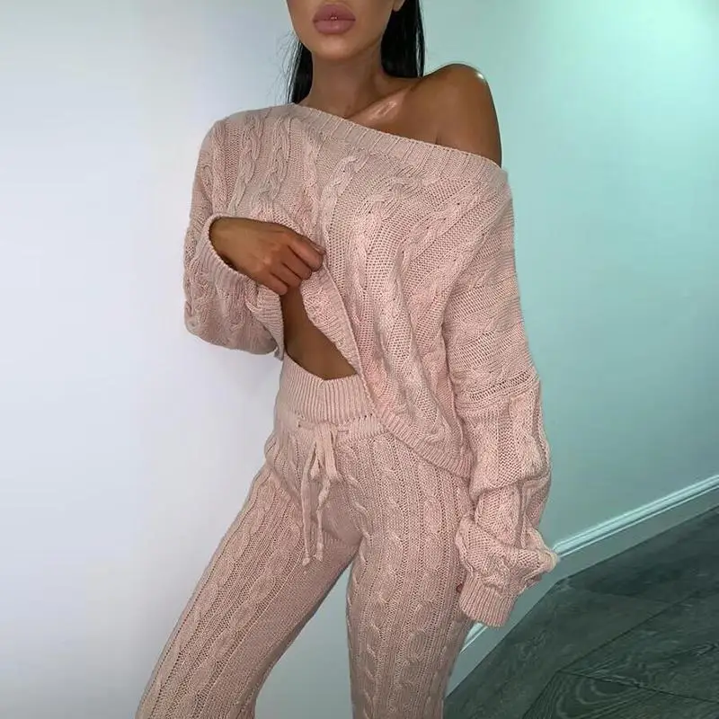 wholesale cardigan sets woman 2 piece sweater set