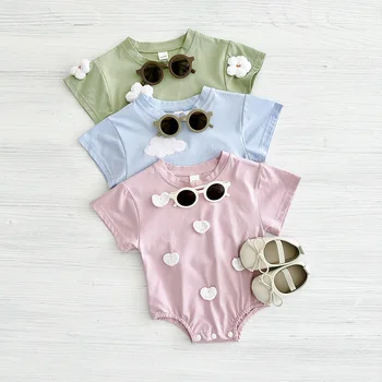 Children's cute jumpsuit summer baby comfortable crew neck casual triangle jumpsuit
