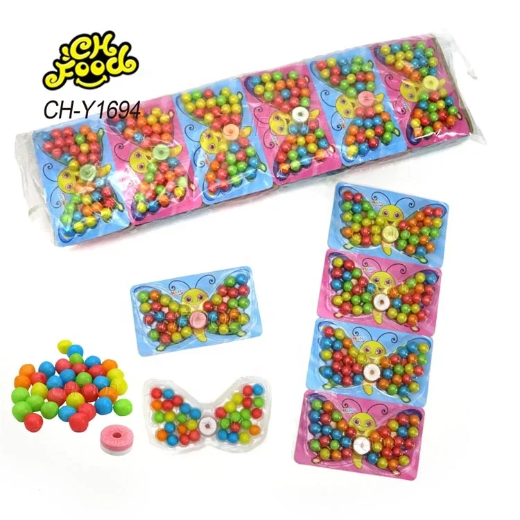 2025 New Butterfly Shape Candy Toy for Kids Colorful Puffed Candy with Whistle Tablet Candy