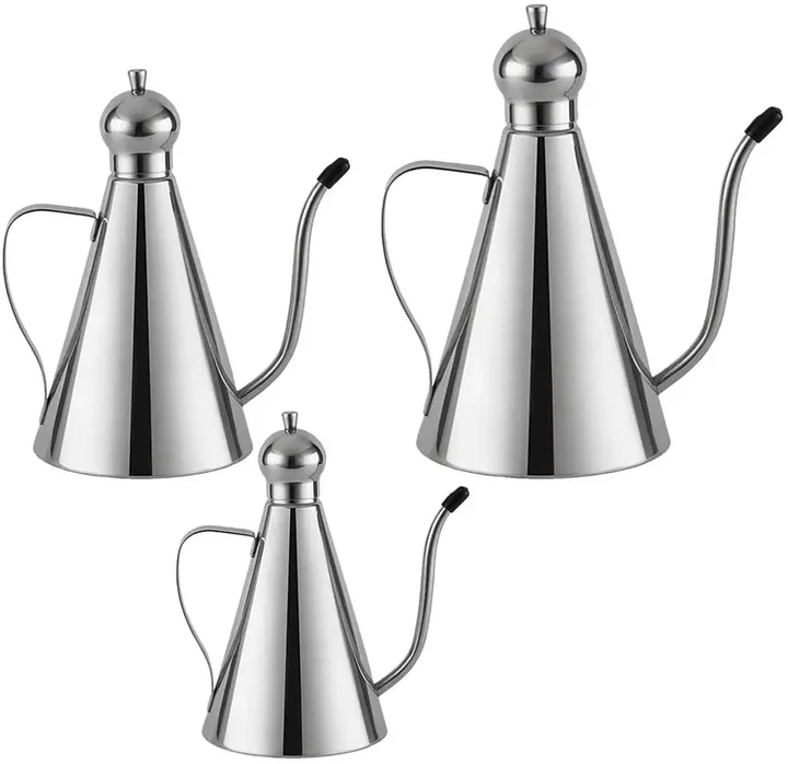Stainless Steel Olive Oil Dispenser 350ml Kitchen Oil Bottle Can