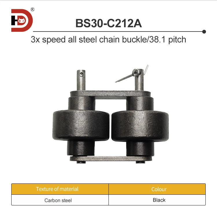 Triple Speed Carbon Steel Chain BS30-C212A Pitch 38.1 Steel Triple Speed Chain Double Speed Line Conveyor Chain details