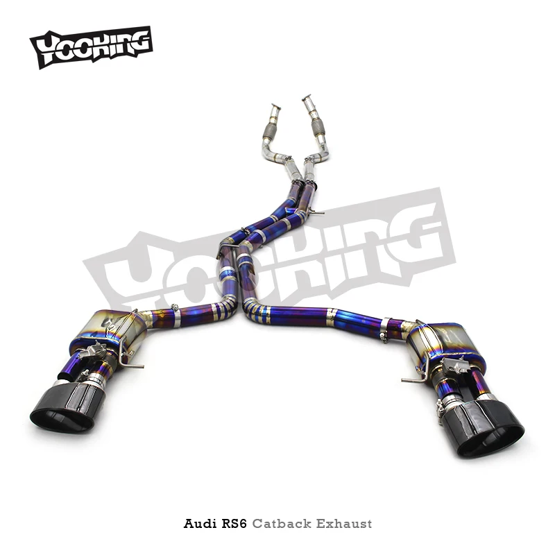 Tuning OEM Factory Valve Muffler Pipe Exhaust Catback for Audi RS6/RS7 C8 4.0T 2019-2023 Escape Titanium Muffler Catback Exhaust