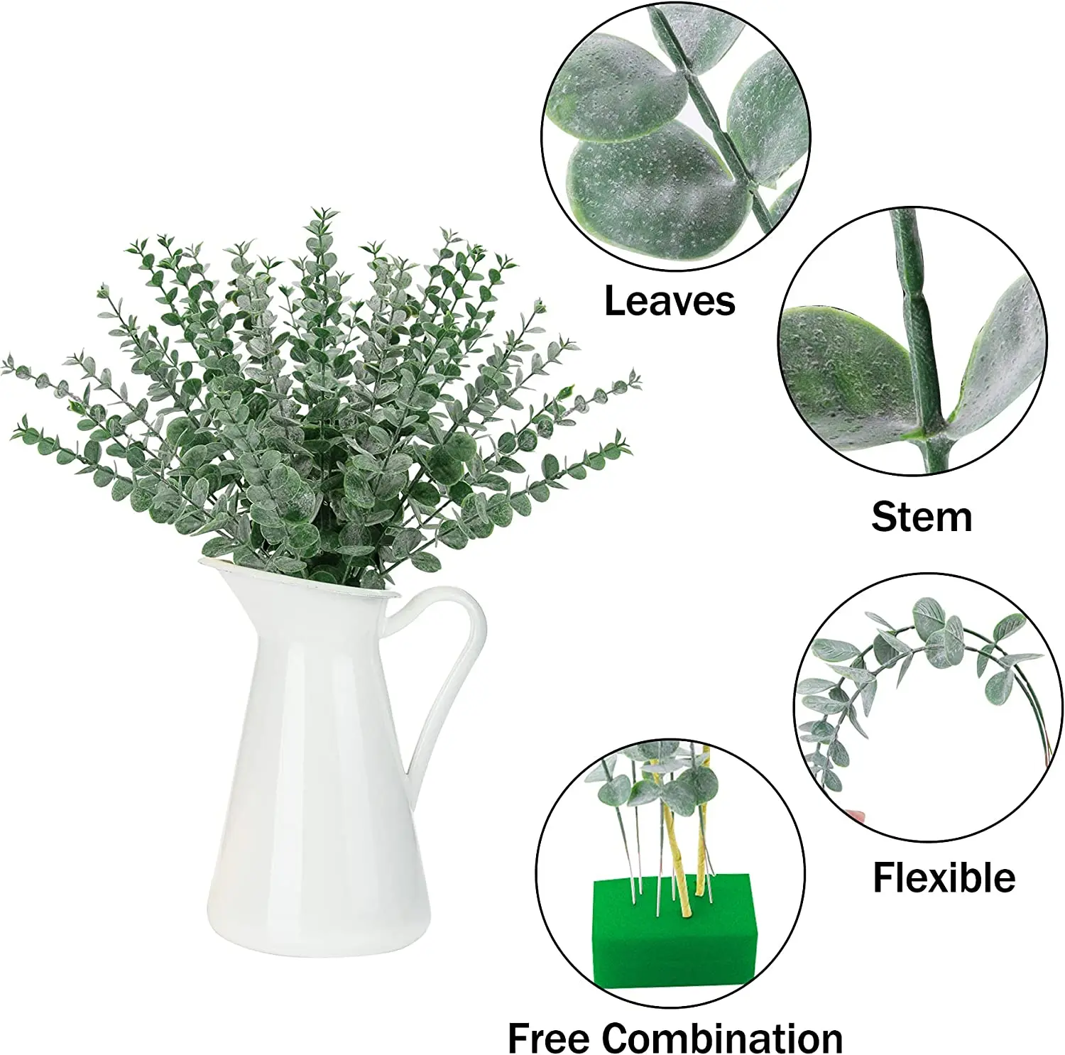 Eucalyptus Stem Artificial Eucalyptus Leaves Faux Eucalyptus For