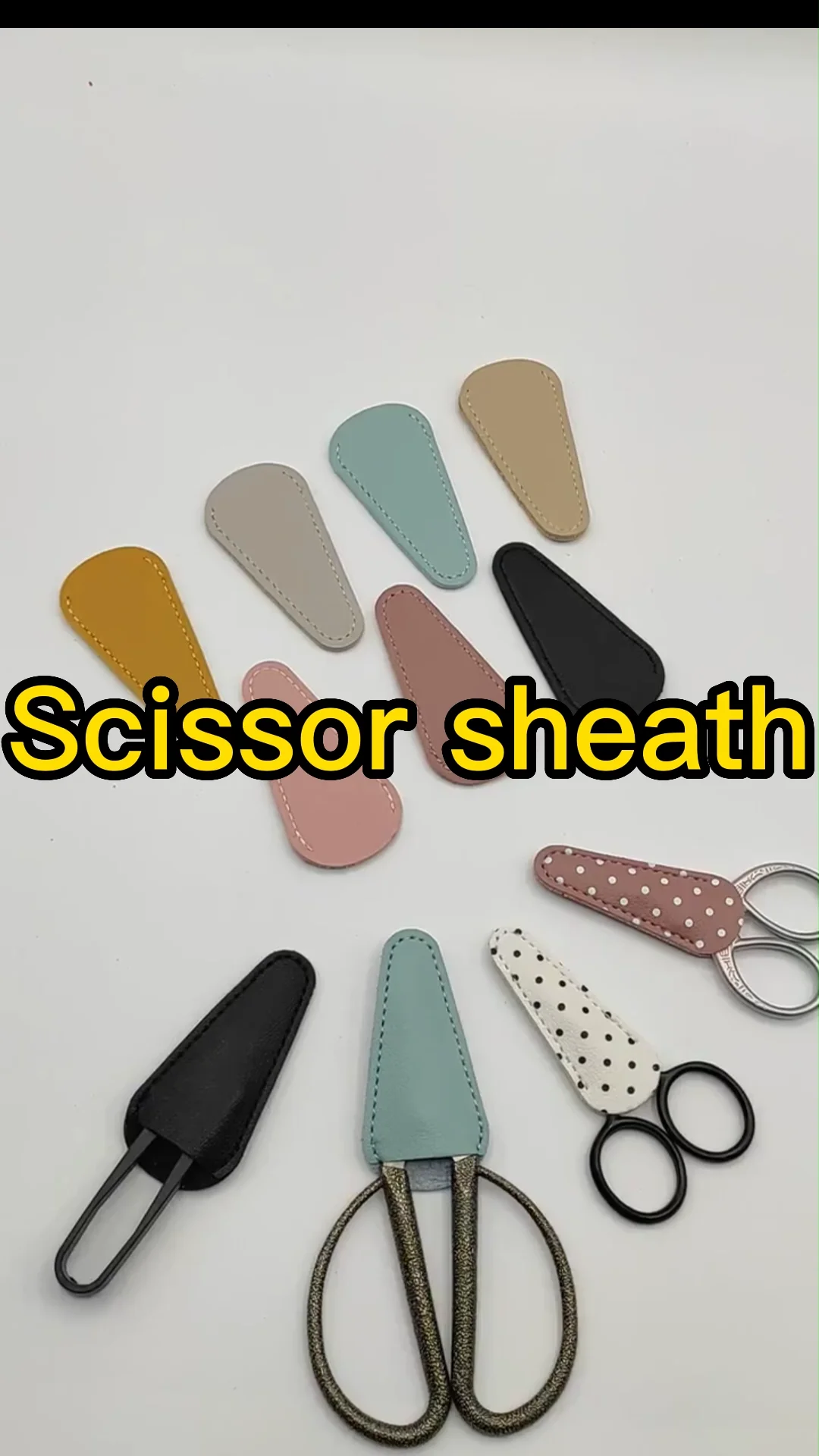 5PCS Scissors Sheath Safety Leather Scissors Cover Protector Colorful  Sewing Scissor Sheath for Embroidery Sewing Accessories