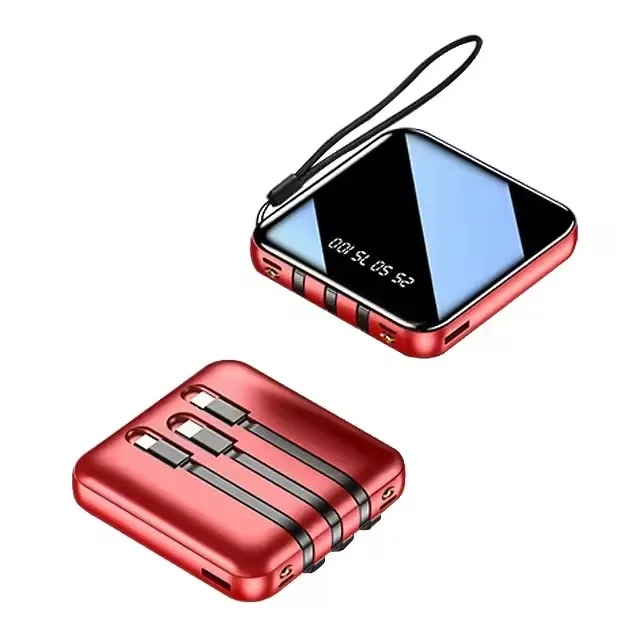 Full mirror Portable 10000/20000mAh Quick Charge 2USB Ports Flashlight USB Input Interface Phone Pad