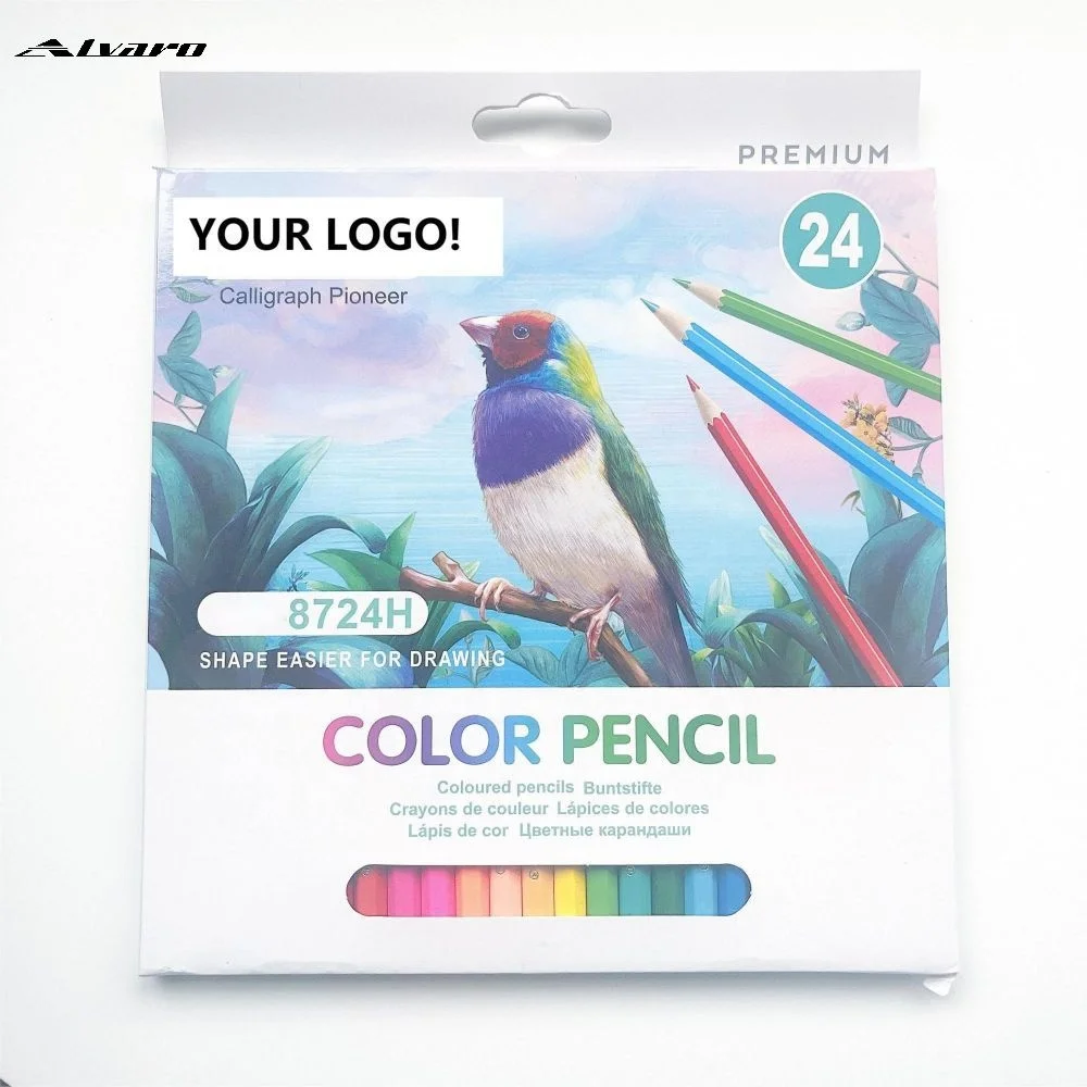Professional Good Quality School Supply 24 Colors Drawing Coloring Wooden Oil-based Art Colored Pencils for Kids Students