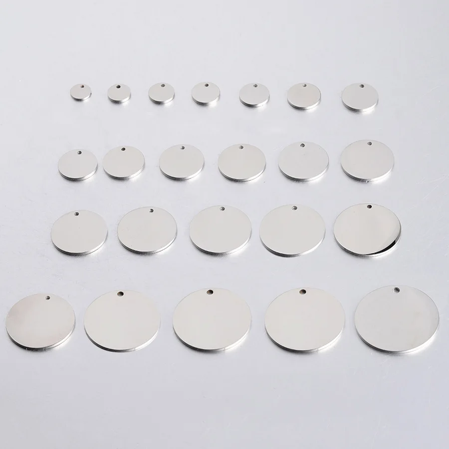 Stock Blank Children's Stainless Steel Necklace Logo Name Pendant Jewelry Tag Designer Charms Diy Bracelets Making