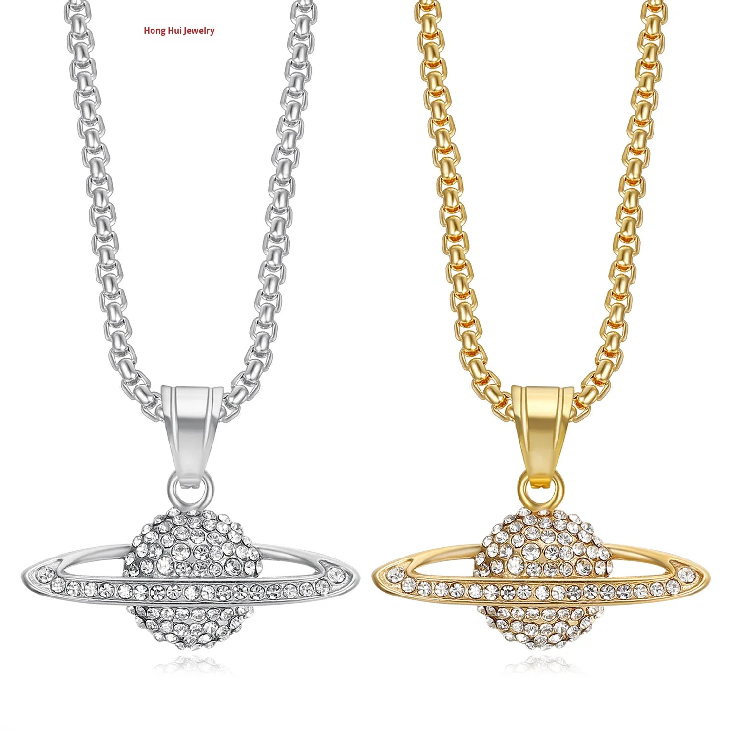 Custom Iced Gold Pendant with Pear Zircon Design