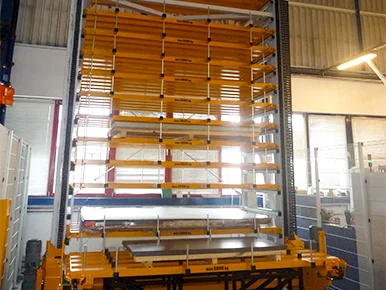 EBILTECH Automatic Bars and Tubes Storage Vertical Roll Out Metal Sheet Tower Automation Systems for Sheet