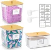 Set da 3 pezzi: 2 grandi, 1 medio, 2 cucchiai, 1 etichetta
