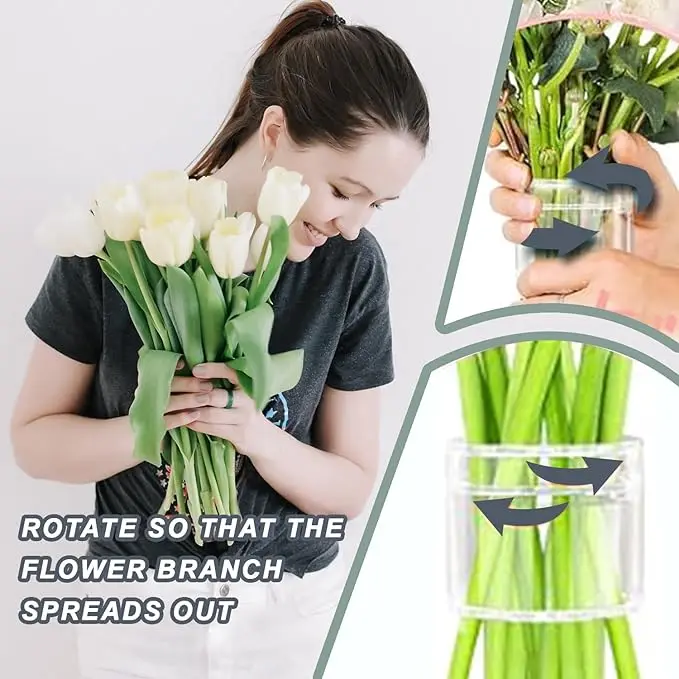 2 Supports En Spirale Pour Bouquets - Taille S Et L - Arrangement Floral Ikebana