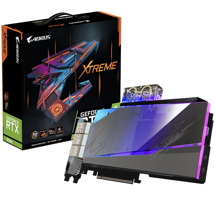 GIGABYTE AORUS GeForce RTX 3080 XTREME WATERFORCE WB10G中古グラフィックスカード、10GB  GDDR6X320ビットメモリRTX3080GPU