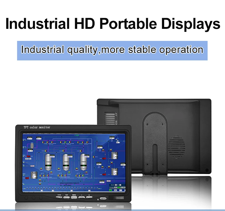 Industrial New Mini LCD Monitor 7 Inch 1024x600 Desktop Wall-Mounted IPS Screen VGA Business Use 75Hz 99% SRGB