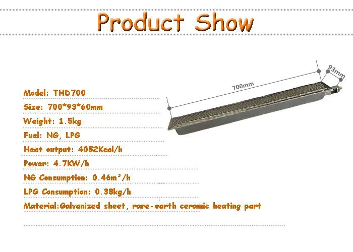Fast Heating-up Ceramic Tile Gas burner for Kebab Machine