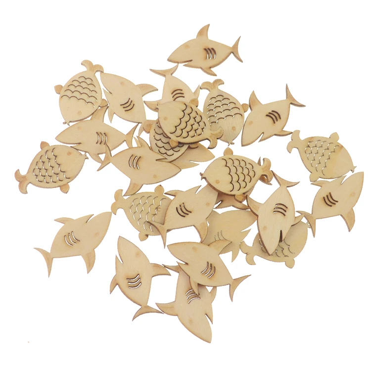 Ocean Nursery Party Decorations 2"-20" Customize Wood Decorative Art Laser Cut Craft Unfinished Wooden Fish