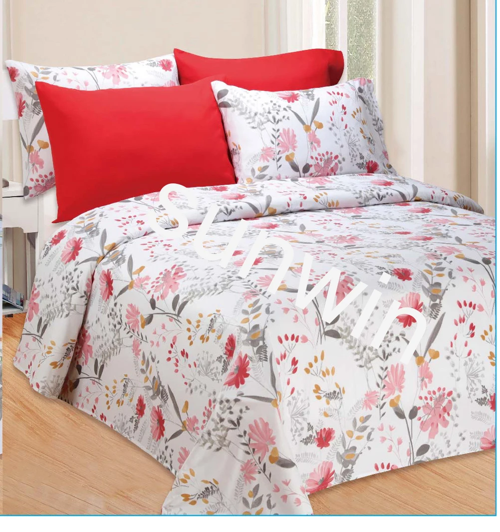 American Home Collection 6 Piece Bed Sheet Sets Double Brushed Microfiber Print Sheet Set 14