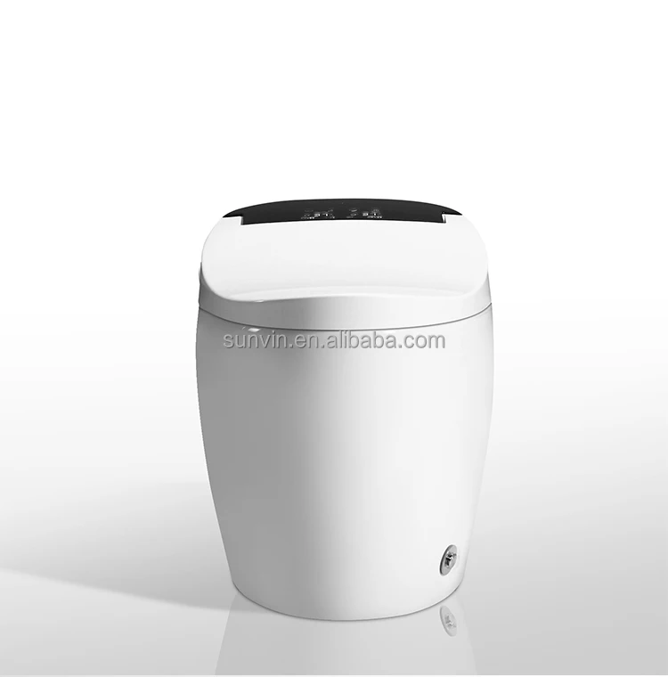 Ceramic S-Trap Siphonic One -Piece Toilet Hotel Bathroom Sanitaryware Smart Toilet Seat Light Luxury Public Toilet